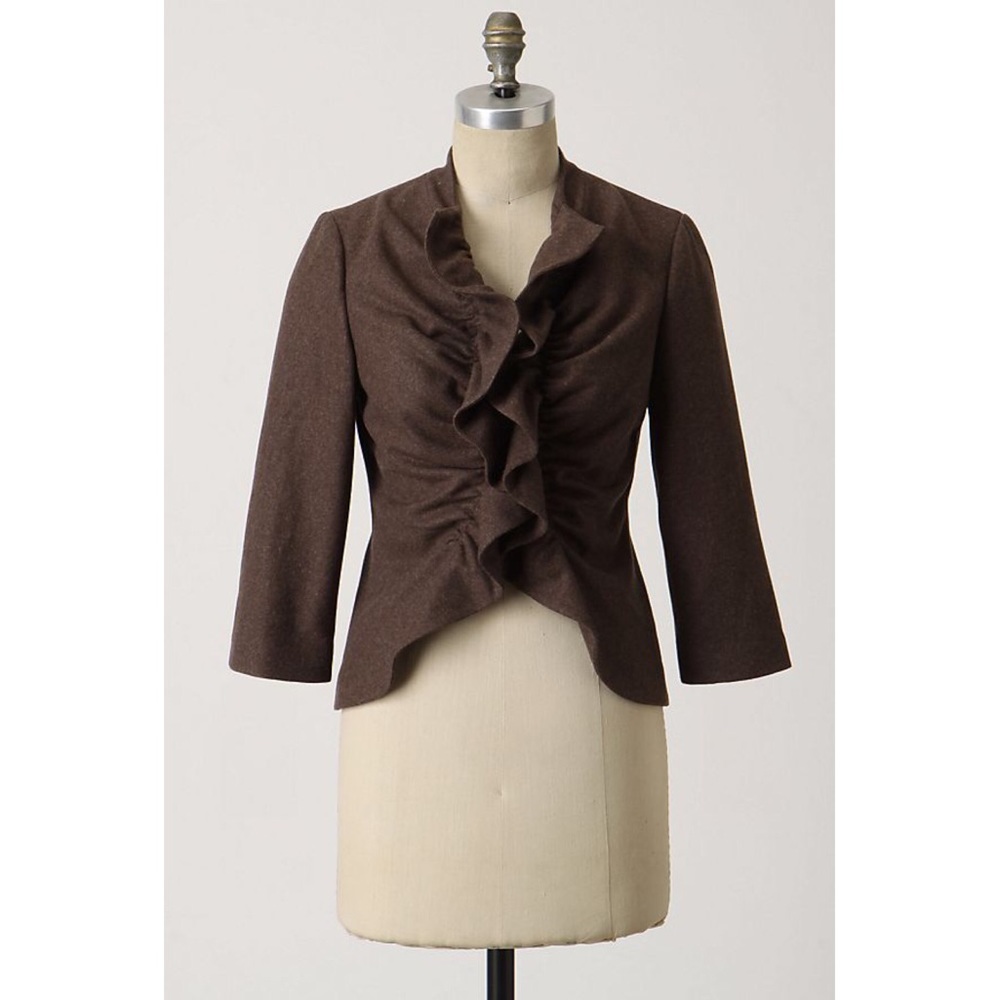 Anthro Tabitha "Short & Sweet" Wool Ruffle Jacket